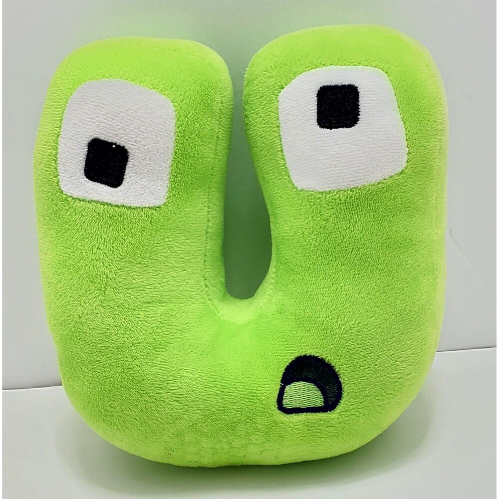 Alphabet Lore U Plush Lime Green 9in Rare Flawed Seam Collectible Toy Cute Gift!